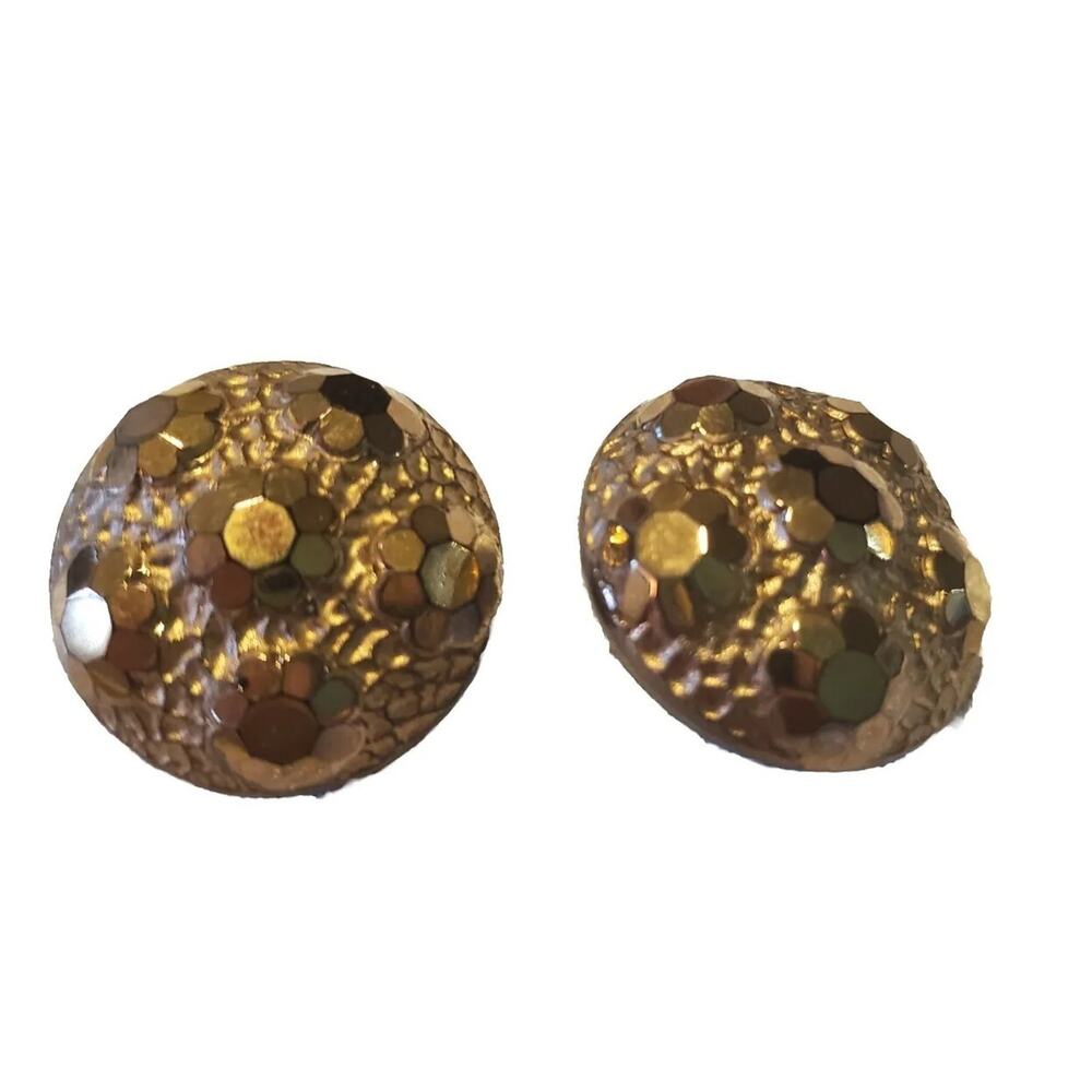 Pair Gold Ornate Vintage Buttons 27mm Metal Ladies Coat ?